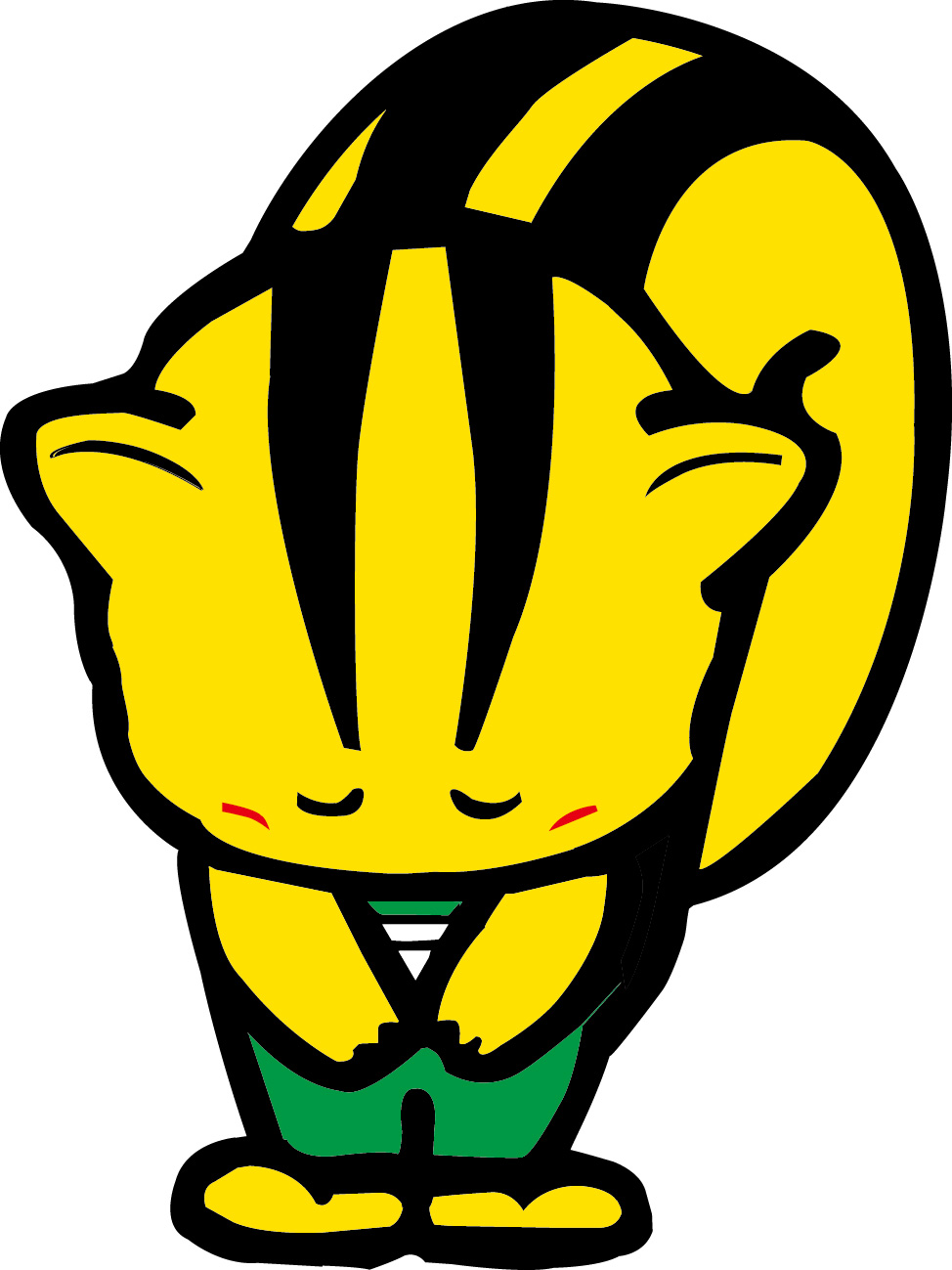 お辞儀するキャラクターのイラスト（お詫び）